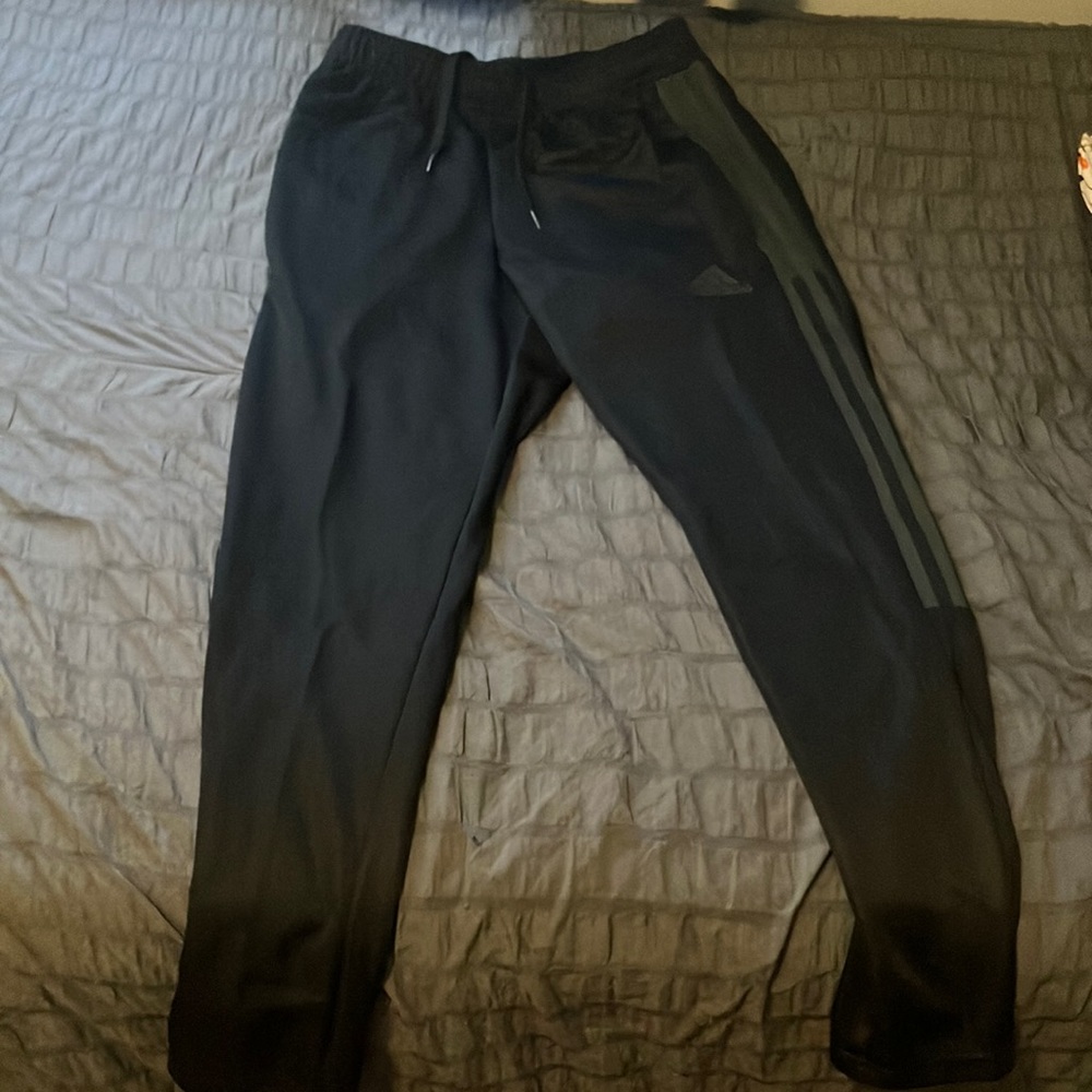 Black adidas joggers areoready
